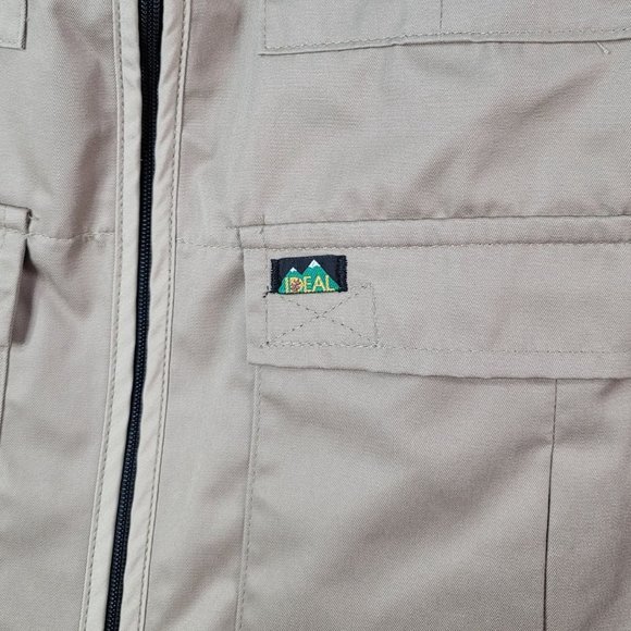 Ideal Utility Vest Brown Khaki Large Pockets Zip USA Made Photo Hunting Hiking - Picture 7 of 9